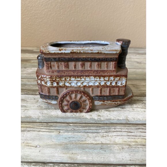 Vintage Riverboat Ceramic Planter Mid Century Pottery A&C Flowers Sacramento - Picture 3 of 8